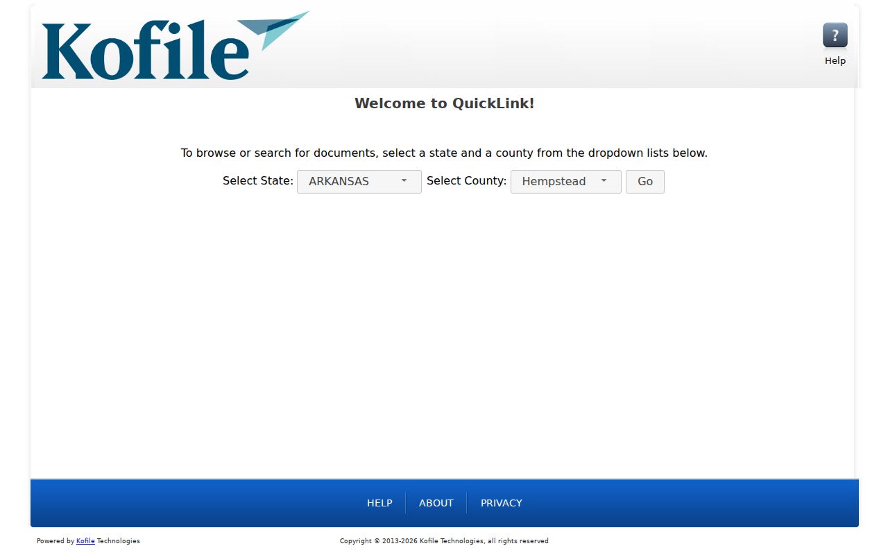 Kofile selectors used during a Crawford County court case lookup