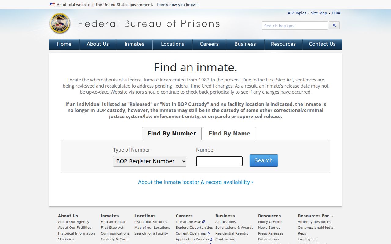 Crawford County criminal history federal custody search through BOP