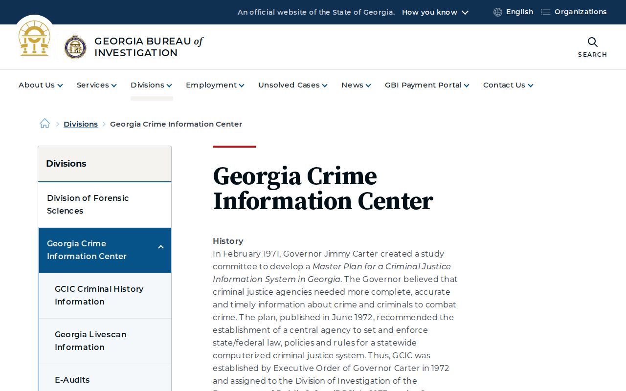 Crawford County criminal history access through the Georgia Crime Information Center